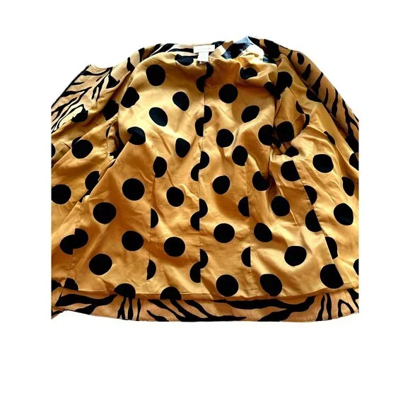 Chicos Animal Tiger Print Jacket Faux Suede Zip Front Bold Statement Blazer Sz 1 - Picture 10 of 11